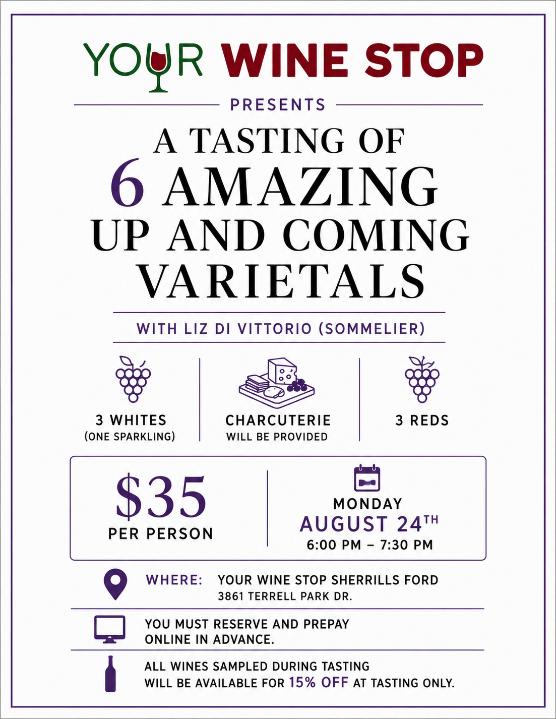 Wine Tasting (Sherrills Ford Location) Aug 24