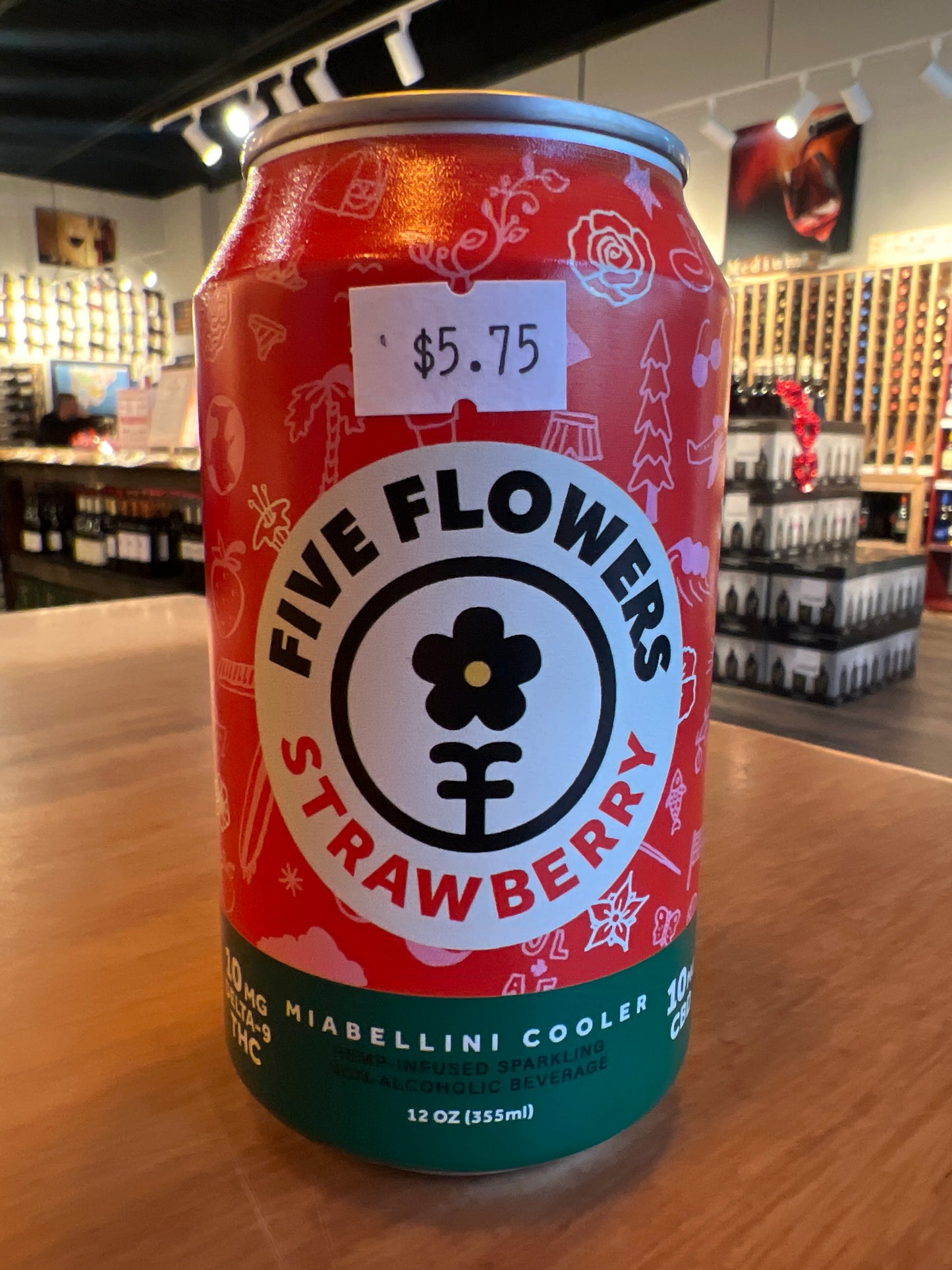 Five Flowers (10mg THC/10mg CBD) Strawberry Can *