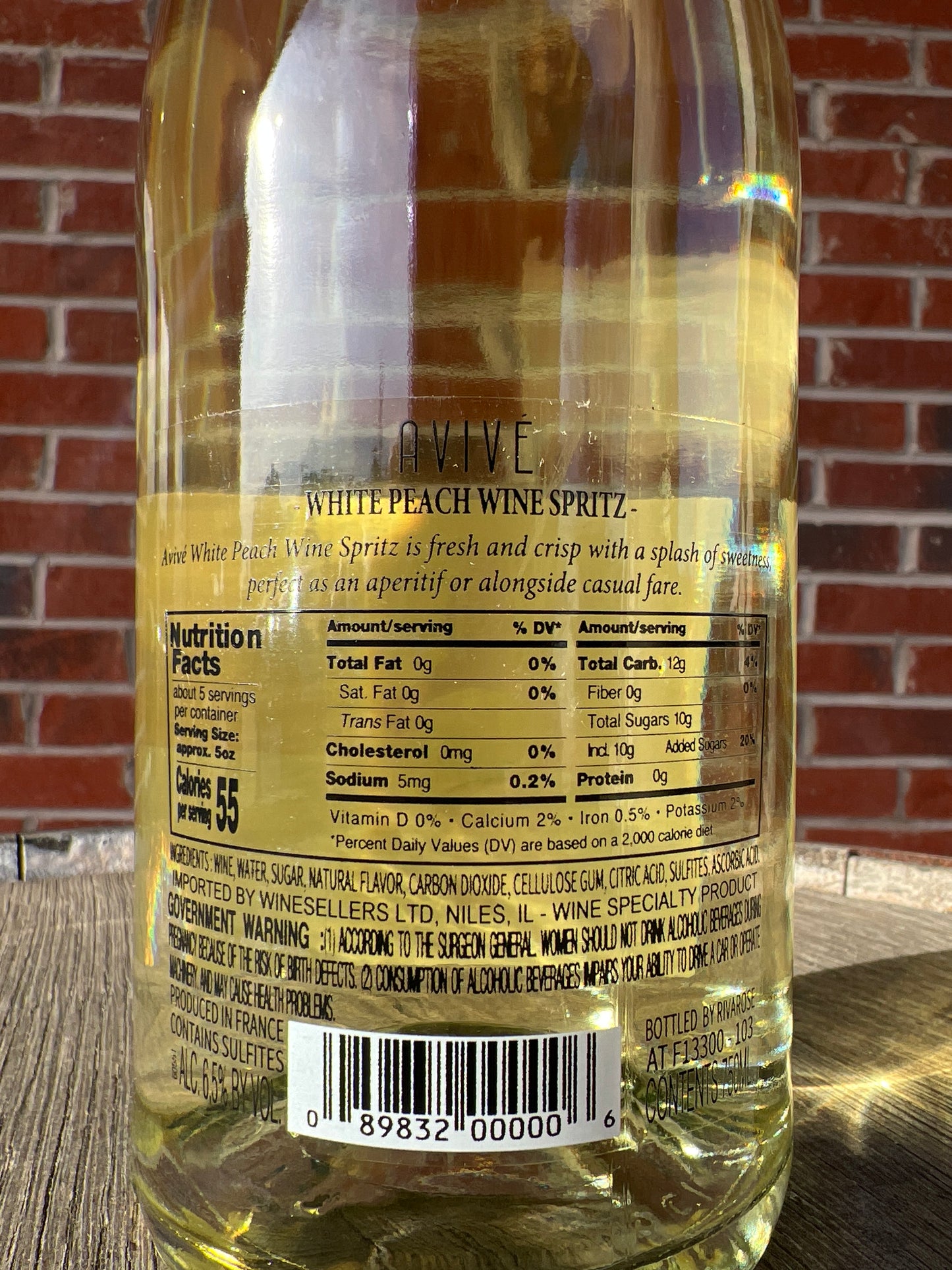 Avive Natural Sparkling Peach Wine