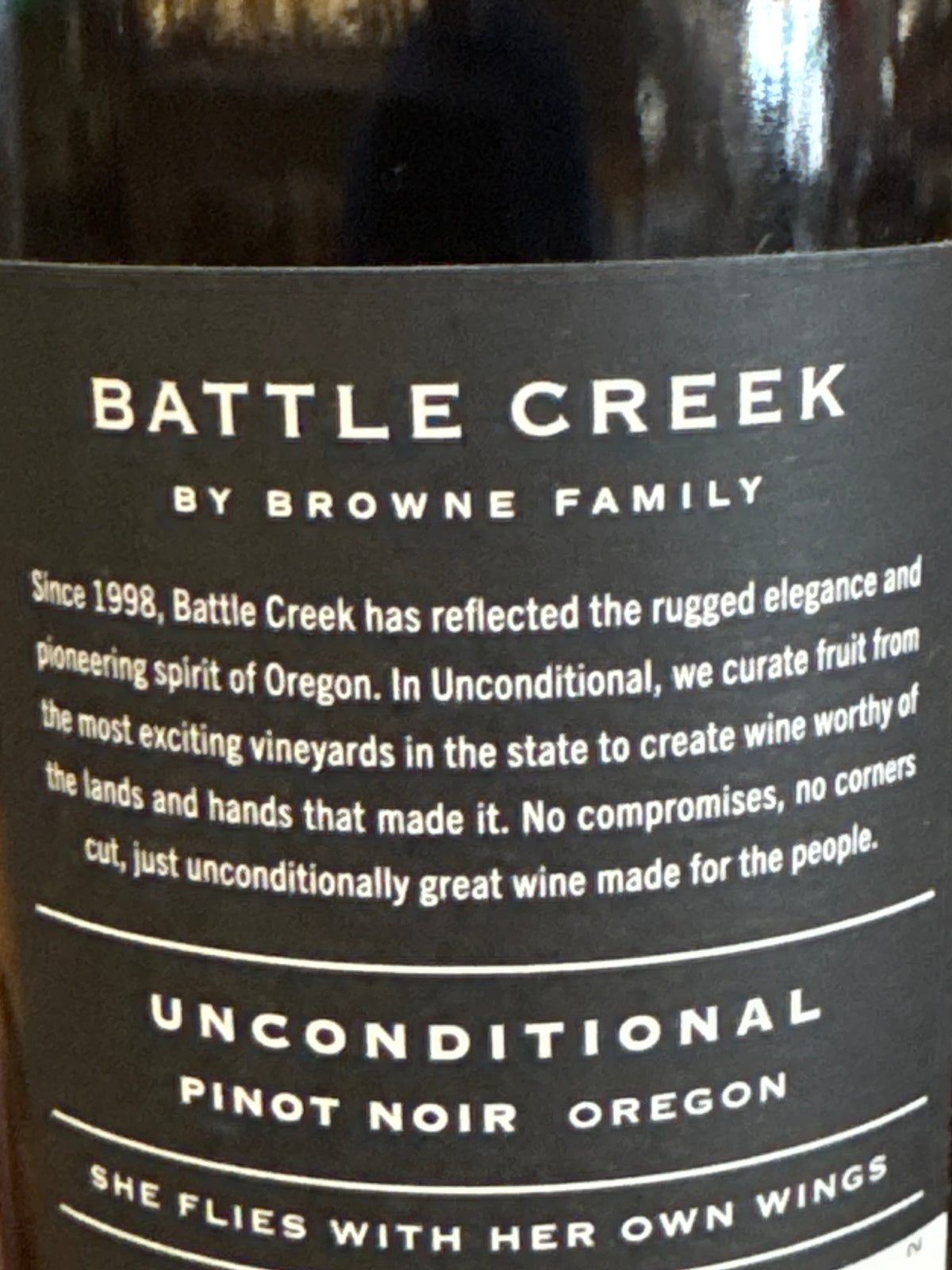 Battle Creek ‘Unconditional’ Pinot Noir*