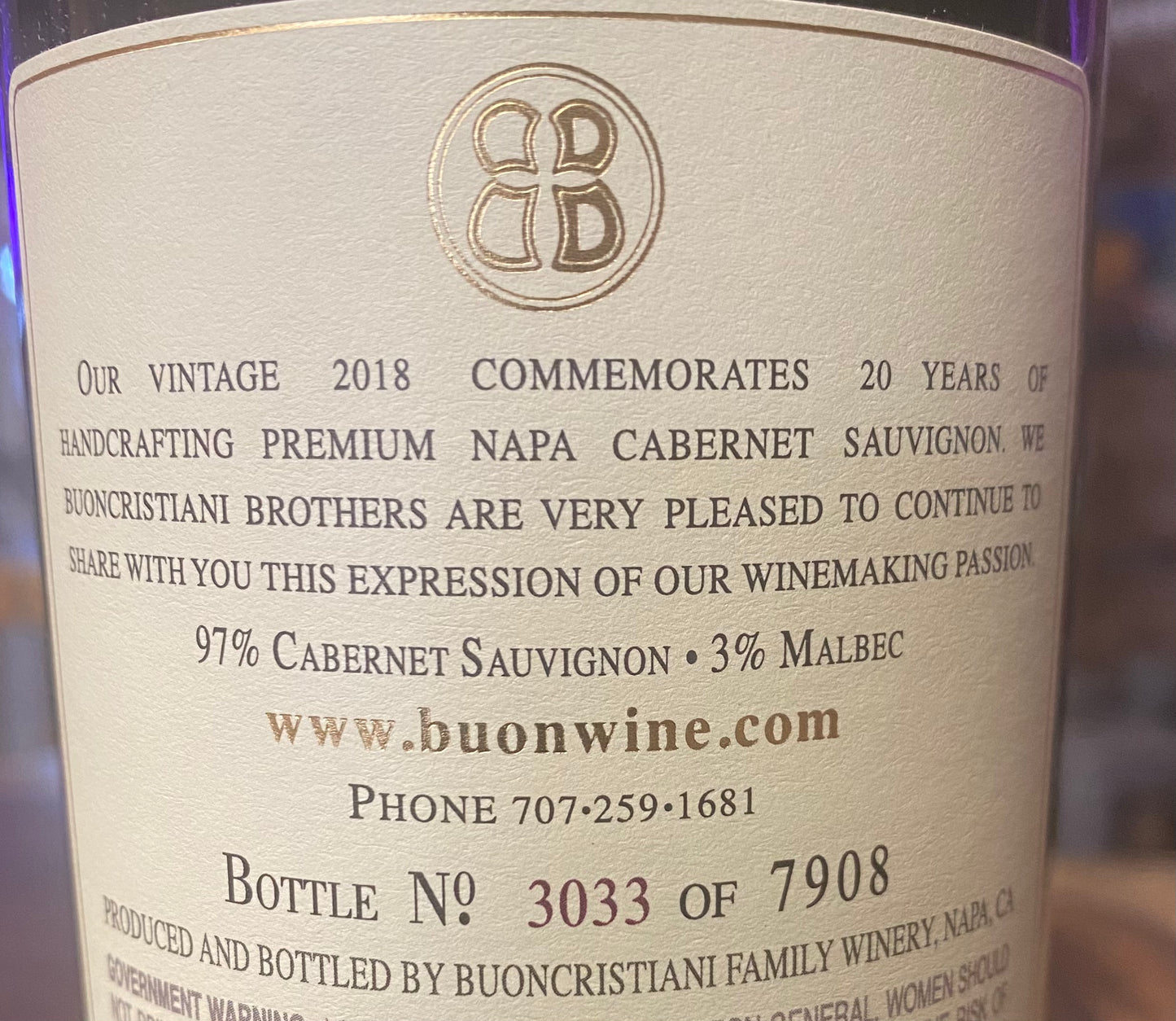 Buonchristiani Cabernet 2018