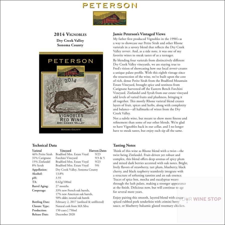 Peterson Vignobles Red Blend (2014) - Red Wine