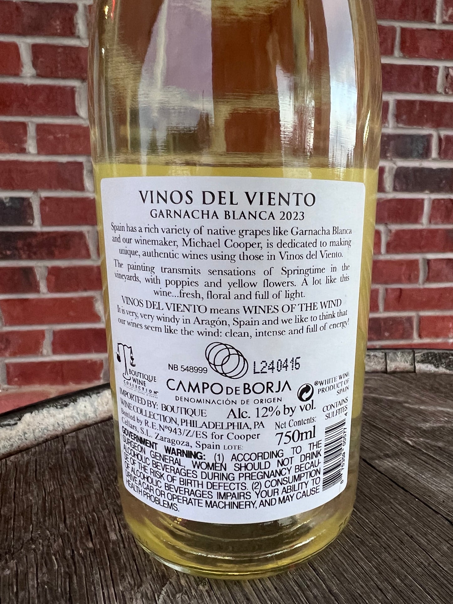 Vinos del Viento Garnacha Blanca